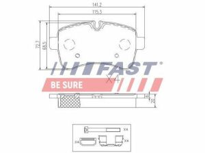 Колодки тормозные дисковые задние IVECO Daily E5 11-14, Daily E4 06-11, Daily E6 14-, Daily E3 99-06