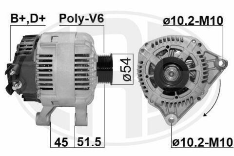 Генератор Citroen Berlingo/Jumpy/Fiat Scudo/Peugeot Expert/Partner 98-11 (14V/90A)