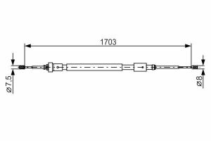 Трос ручного тормоза 1705/880 мм c3 ii, ds3