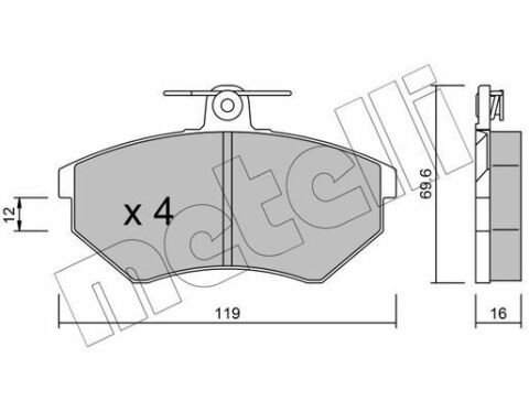 Колодки тормозные (передние) Seat Cordoba/Ibiza/Toledo 93-02/VW Golf/Passat B2-B4 83-99