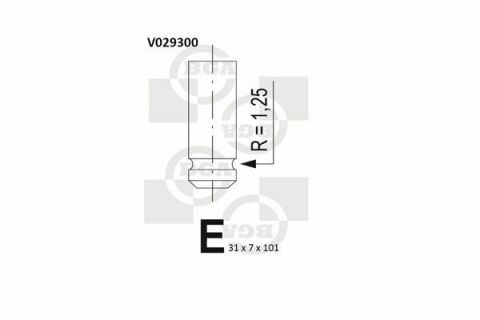 Клапан випуск. Astra G/Vectra A/B 1.6 i