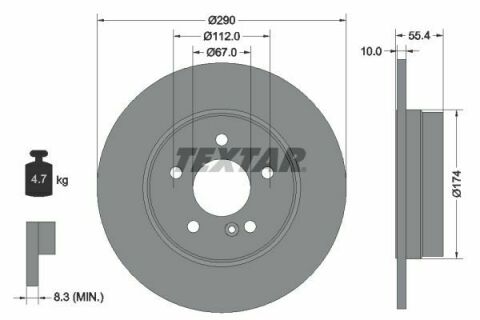 Диск тормозной (задний) MB C-class (W202/W203/S203/CL203)/ E(W210) 96-07 (290x10) PRO