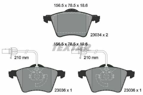 Колодки тормозные (передние) VW T4 90-00 R16 (Teves) Q+ (с датчиками) (156.5x78.5x18.6)