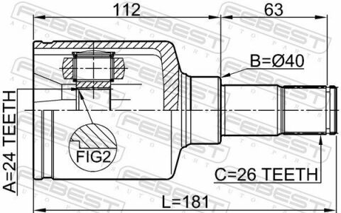 ШРКШ (ШРУС) внутренний левый 24x40x26 FORD TRANSIT CONNECT 02-