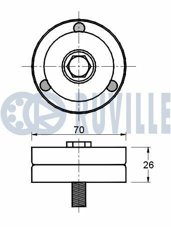 RUVILLE CHRYSLER Ролик натяжит.Voyager 2.5CRD 00-