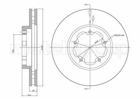 Диск тормозной (передний) Ford Transit 2.2-2.4/3.2TDCI/2.3 16V 06-14 (280x28) (вентилированный)