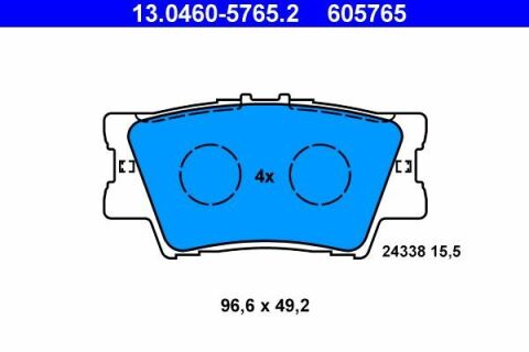 Колодки гальмівні (задні) Toyota Camry/Rav4/Lexus ES 06-(Akebono)