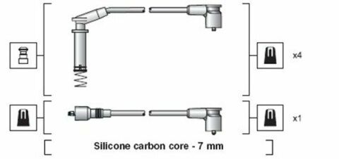 MAGNETI MARELLI Комплект высоковольтных проводов OPEL ASTRA F,CORSA A,KADETT E [941318111154]