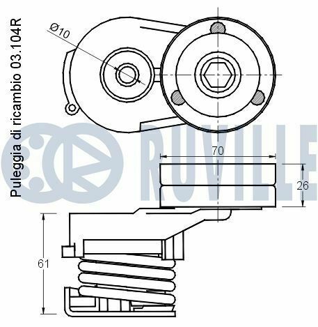 Натяжной ролик combo, corsa, meriva, astra g 1,7di/dti