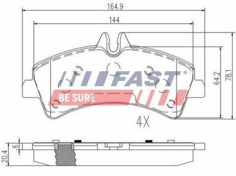 Тормозные колодки дисковые задние комплект VW Crafter 06-16; MERCEDES-BENZ Sprinter 906 06-18