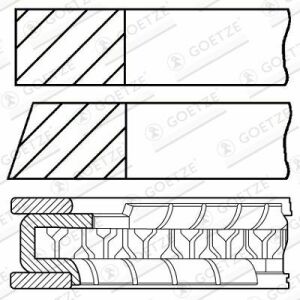 Кольца поршневые Skoda Felicia/VW Caddy/Golf 1.4/1.6 91-09 (76.50mm/STD) 1.2-1.5-2.5 = 8950530000