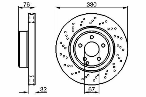 Диск тормозной (передний) MB S-class (W220/C215) 98-05 (330x32) (с покрытием) (вентил.)