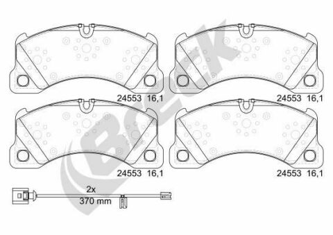 Колодки гальмівні (передні) Porsche Cayenne/VW Touareg 02- (Brembo) (209.5x94.2x16.1) ceramic