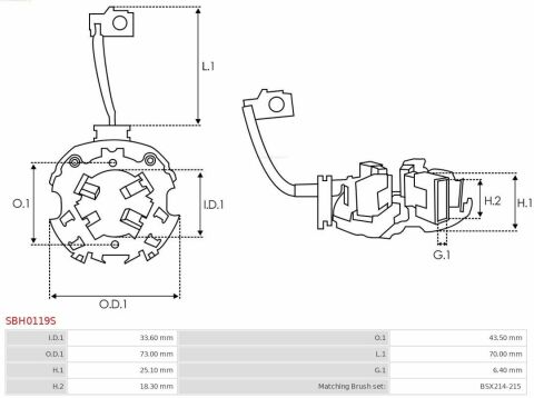 Щіткотримач стартера VW T4 90-03/T5 2.5TDI 03-09/Caddy 1.9TDI/SDI 95-04 Щіткотримач стартера VW T4 90-03/T5 2.5TDI 03-09/Caddy 1.9TDI/SDI 95-04
