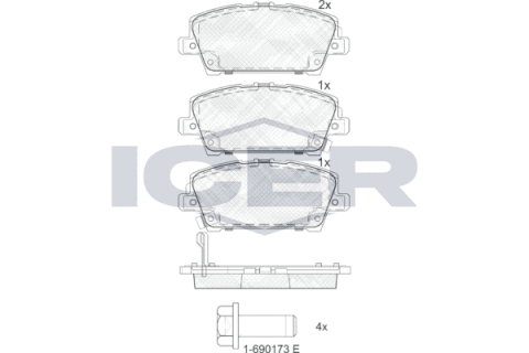 Колодки гальмівні (передні) Honda Civic VII//VIII 03-