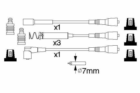 Провод зажигания Opel Kadett 2.0i 86-93 (к-кт)