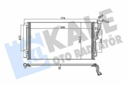 Радіатор кондиціонера Hyundai Grandeur, Sonata VI 2.0/3.0 2009–, Kia Optima