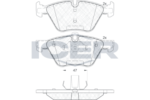 Колодки гальмівні (передні) BMW 1 (E81/E82)/3 (E90-E93)/X1 (E84)/Z4 (E89) 04-16 (Кріплення 47mm)