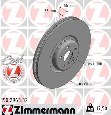 Диск тормозной (передний) BMW X5 (G05/F95)/X7 (G07) ​​18-(R) (395x36)