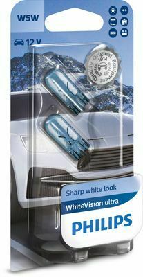 Лампа W5W WhiteVision ultra +60% (3300K) B2 12V 5W W2,1x9,5d