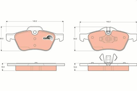 Комплект гальмівних колодок з 4 шт. дискові Комплект гальмівних колодок з 4 шт. дискові