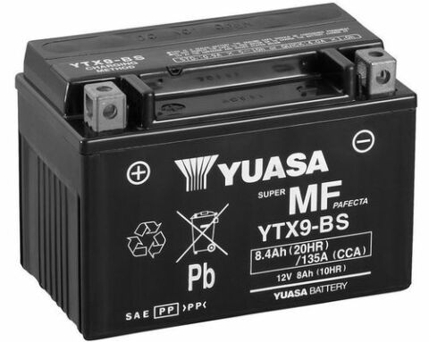 МОТО Yuasa 12V 8Ah MF VRLA Battery YTX9-BS (сухозаряженный)