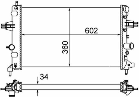 Радиатор охлаждения OPEL ASTRA G 1.6 ECO