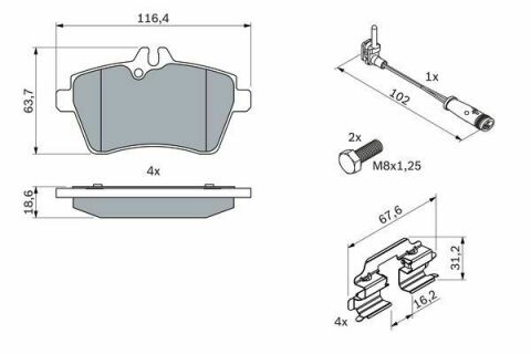 Тормозные колодки передние MERCEDES W169 A-KLASA 04-A170-A2