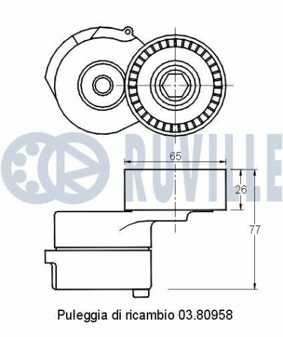 Натяжной ролик opel, fiat 1.3 cdti