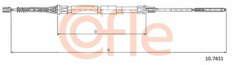 Трос ручного тормоза зад. Caddy 96-03 Л=Пр. (барабан) (1670/1122)