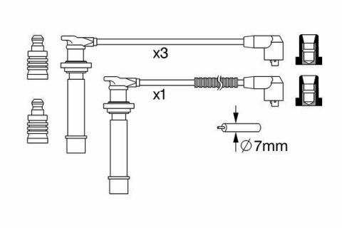 Провід запалювання Nissan Primera/Sunny 1/6/2.0 16V 90-00 (к-кт)