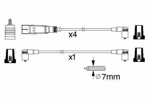 Проводи запалювання Skoda Felicia/VW Golf III 91-01 (к-кт)