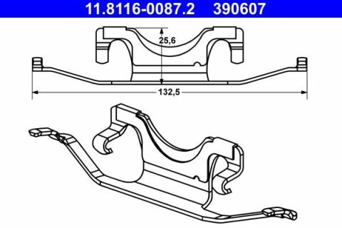 Планка супорта (заднього) прижимна (к-кт) MB E-class (W212) 09- (Ate)