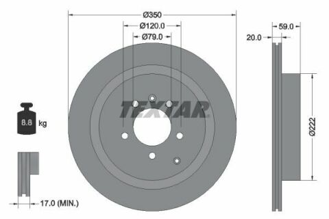 Диск тормозной (задний) Land Rover Discovery IV 09-/Range Rover Sport 05-13 (350x20) PRO