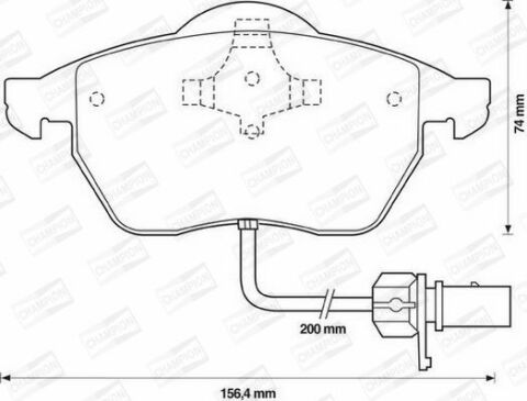 CHAMPION VW Гальмівні колодки перед. Audi A6 VW Passat 96- (овальний роз'єм датчика)