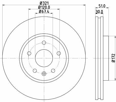 Тормозной диск передн. INSIGNIA A, CHEVROLET CAMARO, SAAB OPEL HIGH CARBON