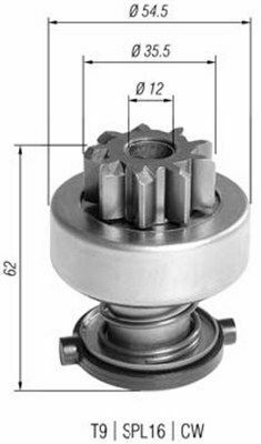 MAGNETI MARELLI Бендікс (z=9) Iveco Daily III, IV, RENAULT Mascott 2,8 99- [940113020392]