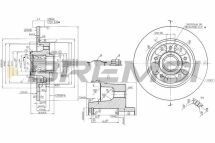 Гальмівний диск зад. Scenic III/Grand Scenic III 09- (з підшипником)