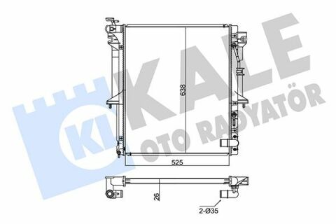 KALE MITSUBISHI Радіатор охолодження з АКПП L200 2.5 DI-D 05-