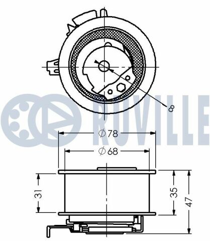 RUVILLE AUDI Ролик натяжителя ремня А3/А4 1.9TDI, VW Caddy |||, Golf |V/V, Passat 1.9-2.0TDI