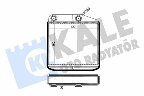 KALE FIAT Радиатор отопления Fiorino,Grande Punto,Qubo,Citroen Nemo,Opel Corsa D/E,Peugeot Bipper