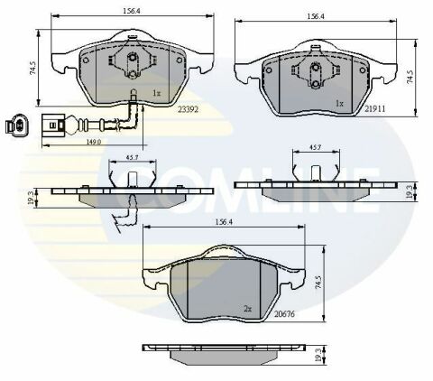 CBP11111 Comline - Гальмівні колодки до дисків CBP11111 Comline - Гальмівні колодки до дисків