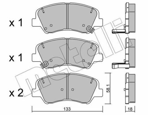 Колодки тормозные (передние) Hyundai Accent IV 10-/ i20 14-/Solaris 17-/Kia Rio III 11-