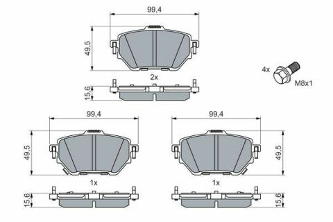 Колодки тормозные (задние) Toyota Corolla 1.5/1.6 VVTi 19-