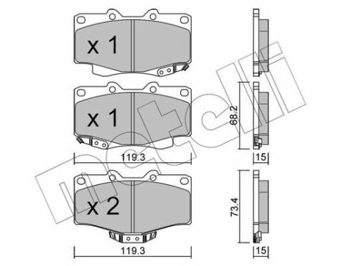 Колодки тормозные (передние) Toyota Land Cruiser 90-02