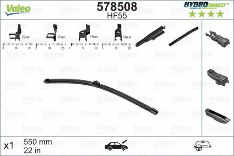 Щітка склоочисника (550мм) Audi TT/BMW 1(F20/F21)/2 (F22/F87)/Citroen Jumper/Dacia Logan 00-