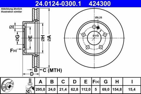 Диск тормозной (передний) MB C-class (W205/S205/A205/C205) 14-20 (295х24) (вент.) (с покр.)