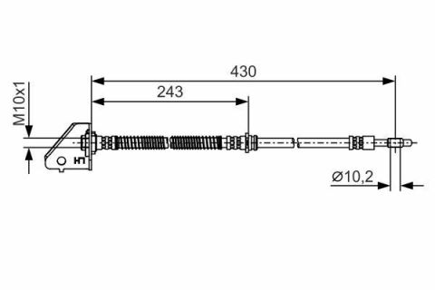 Шланг гальмівний (передній) Hyundai Tucson 04- (L) (L=430mm)