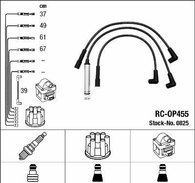 Комплект изолированных проводов для свечей зажигания rc-op455