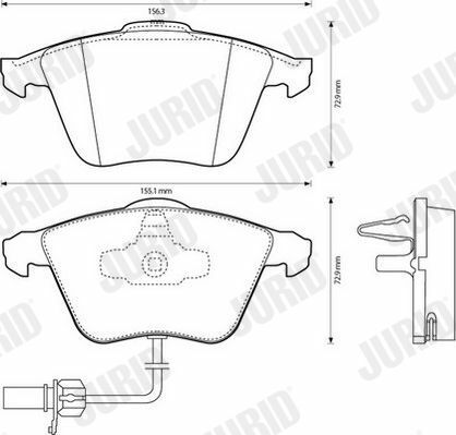 JURID Колодки гальмові перед. AUDI A6/S6 2,5-4,2 99- (з датч.)